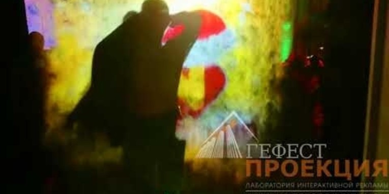 Наша команда предоставила в аренду туманный экран с эксклюзивным контентом на корпоратив "Останкино"